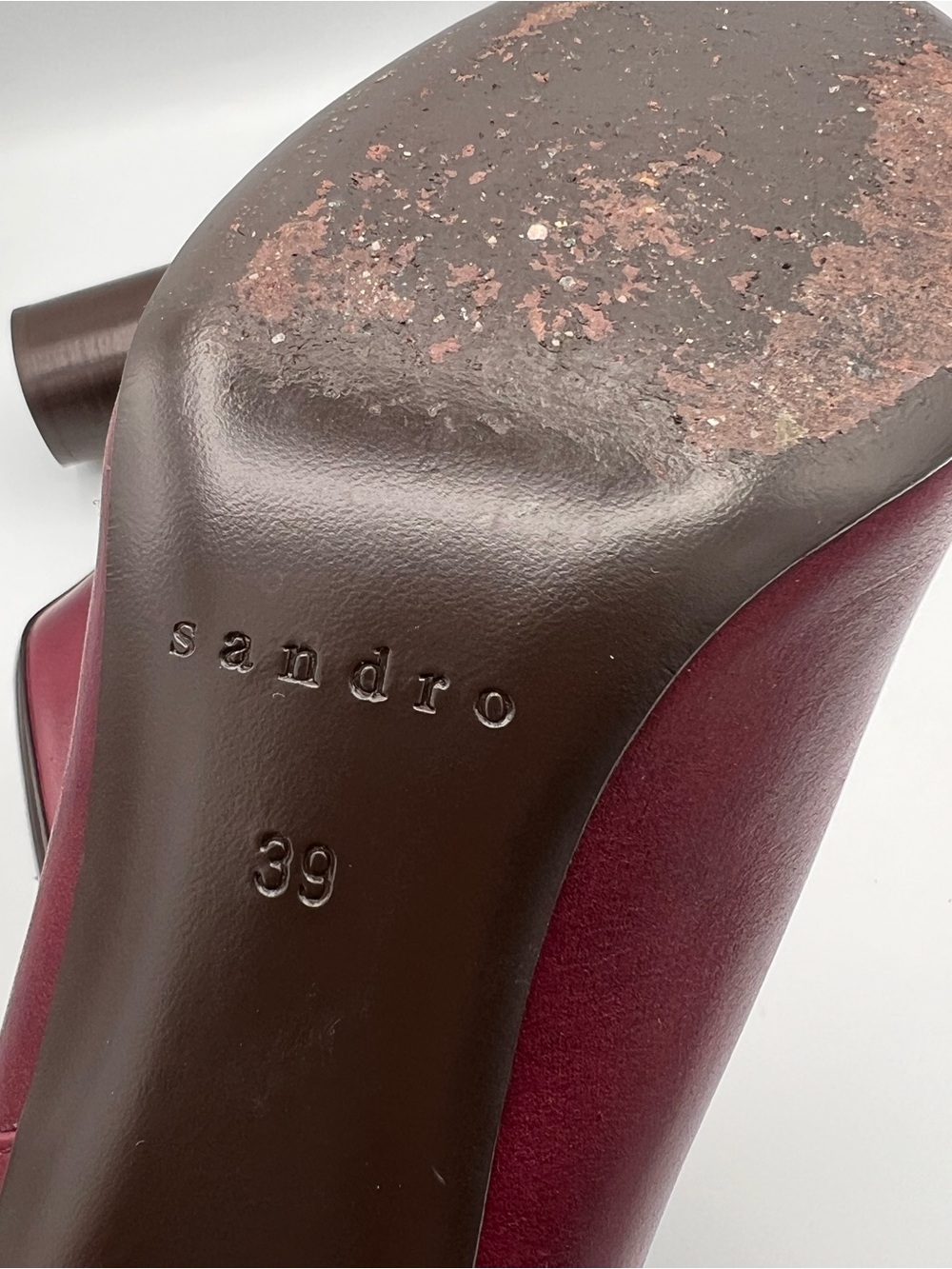 Sandro Paris Leather Ankle Boots Dark Red Sz 39 (9) - Picture 8 of 9